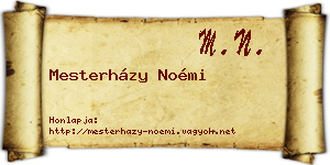 Mesterházy Noémi névjegykártya